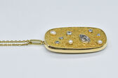 pendant / brooch 14 K diamonds 