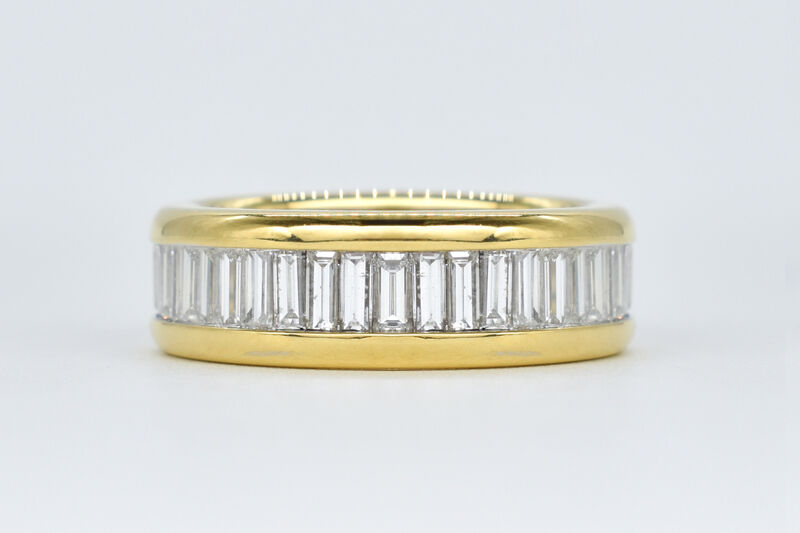 Halbmemory-Ring 18 Kt bicolor Diamanten