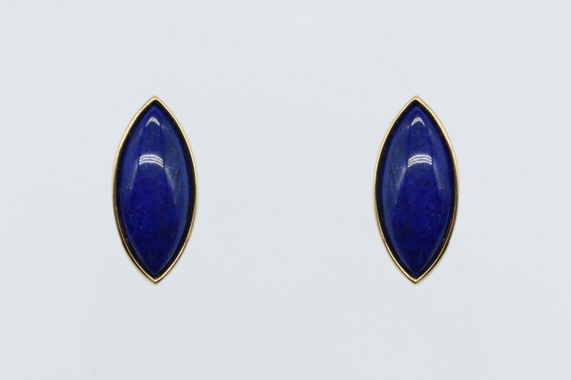 ear clips 18 K Lapislazuli