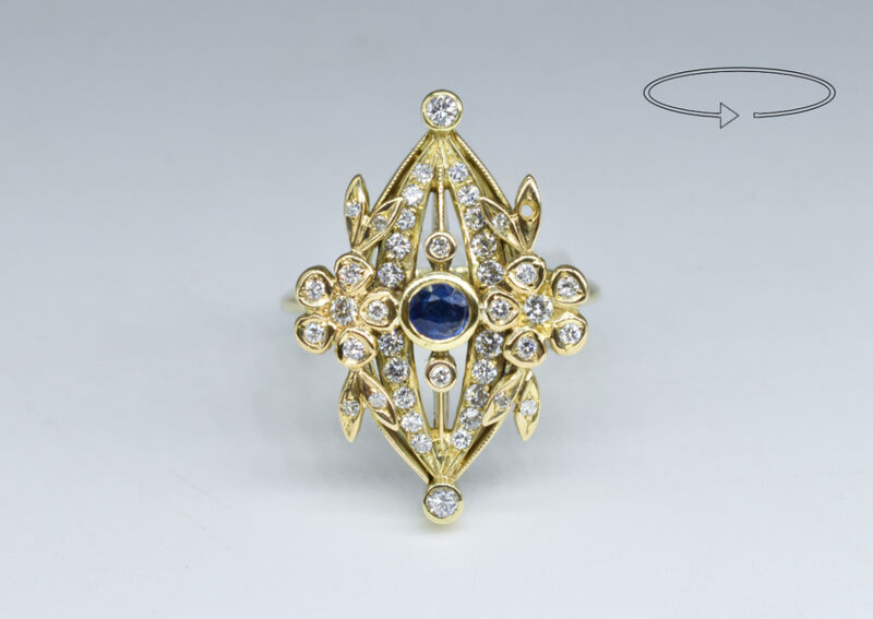 Ring 14 Kt GG Saphir 