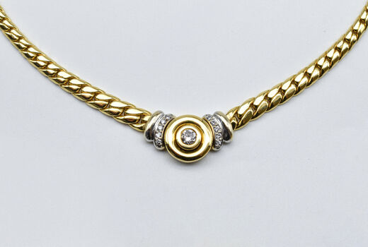 Collier 18 Kt GG/WG Brillanten
