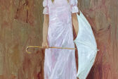 young girl with umbrella