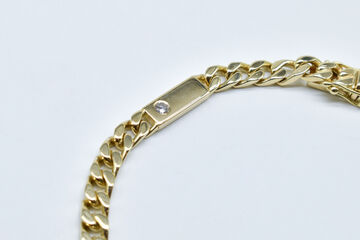 curb necklace 14 K diamond