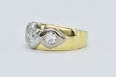 Ring 14 Kt bicolor Diamanten