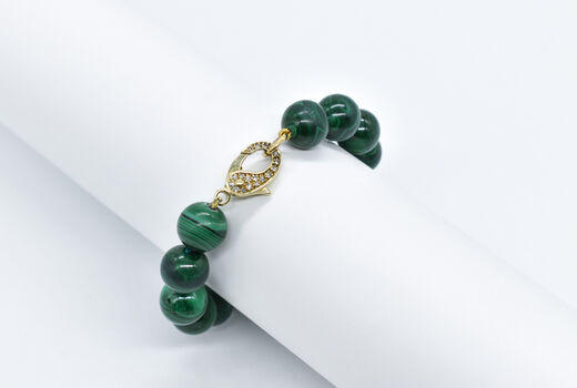 bracelet with clasp 14 K Malachite 