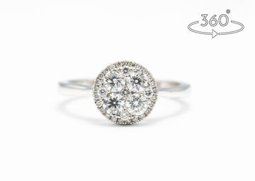 Illusion-Ring 18 Kt WG Brillanten