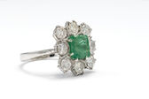 Ring 18 K Emerald Diamonds