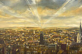 Aachen beim Sonnenaufgang, 1988