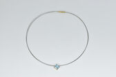 Collier 8 Kt GG / Stahl Blautopas