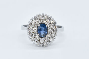 Ring 14 Kt WG Saphir 