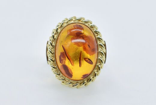 Ring 14 K amber