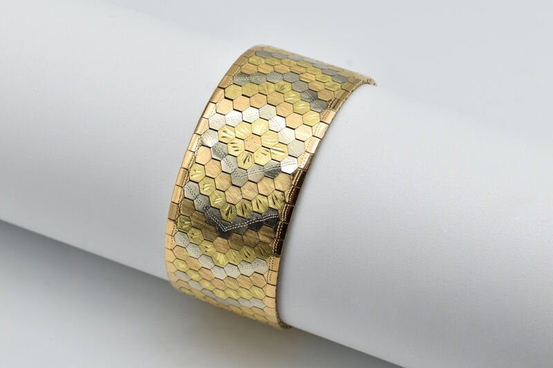 bracelet 18 K tricolor gold