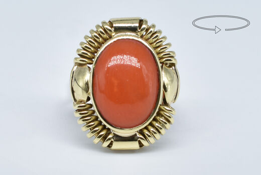 Ring 14 K coral