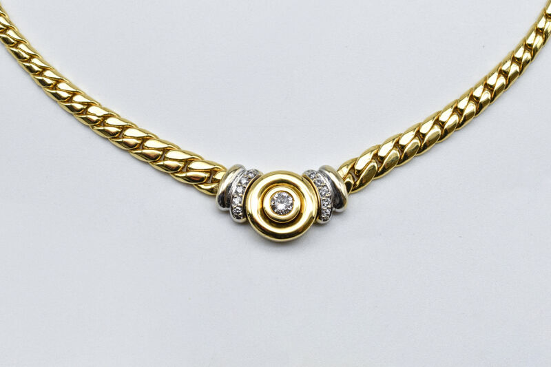 Collier 18 Kt GG/WG Brillanten