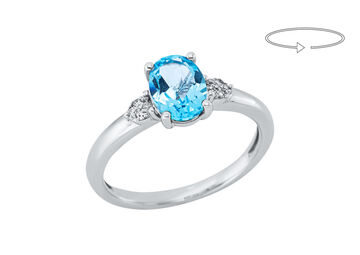 Ring 18 K blue topaz 