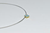 Collier 8 Kt GG / Stahl Blautopas