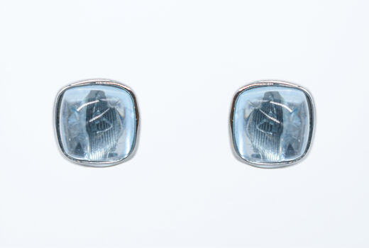studs 14 K blue topaze