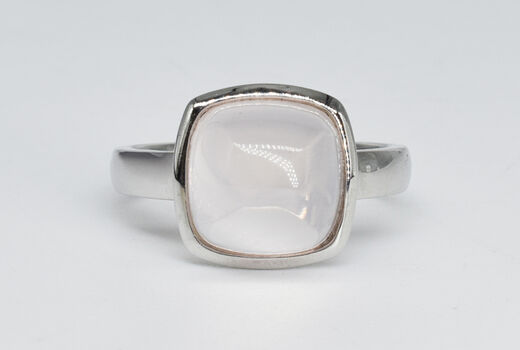 Ring 14 Kt WG Rosenquarz