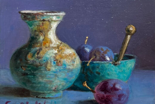 Stillleben mit Pflaumen