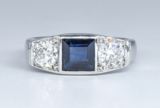 Ring 18 Kt WG Saphir 
