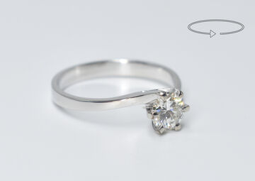 Solitaire-Ring 14 Kt WG Brillant