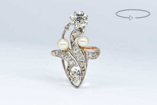 Ring 14 K Diamonds 