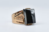 Ring 14 K Haematite