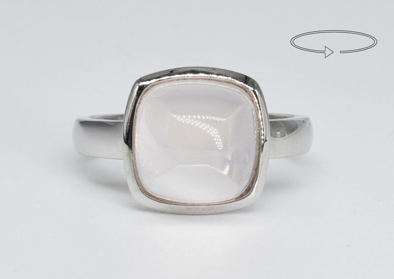 Ring 14 Kt WG Rosenquarz