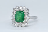 Ring 14 K emerald 