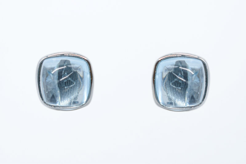 studs 14 K blue topaze
