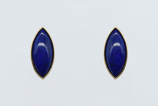 ear clips 18 K Lapislazuli
