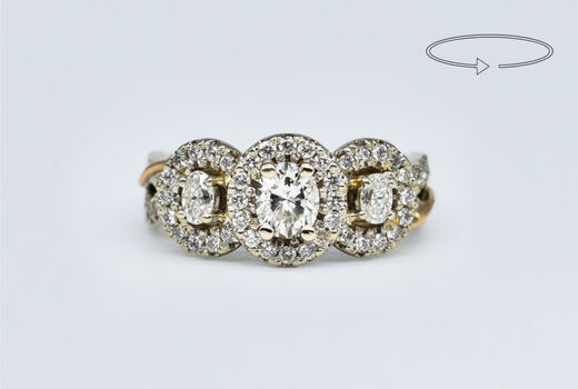 Ring 14 K Diamonds 