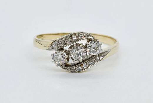 Ring 14 Kt GG/WG Diamanten