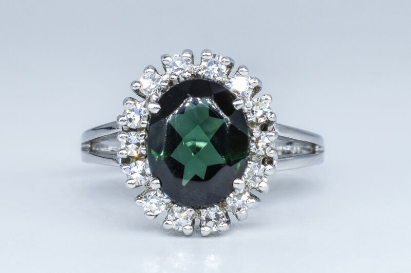 Ring 14 Kt WG Turmalin 