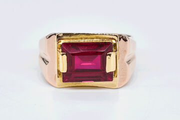 Ring 18 K synth. Ruby
