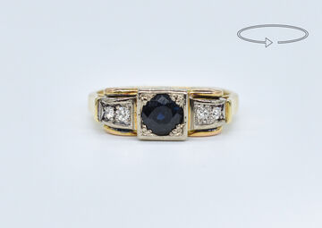 Ring 14 Kt GG/WG Saphir 