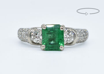 Ring Platin Smaragd 