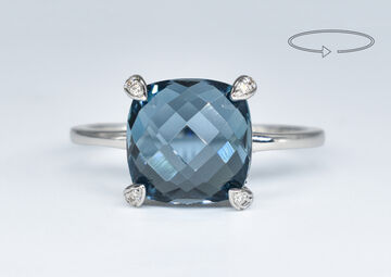 Ring 18 Kt WG Blautopas 